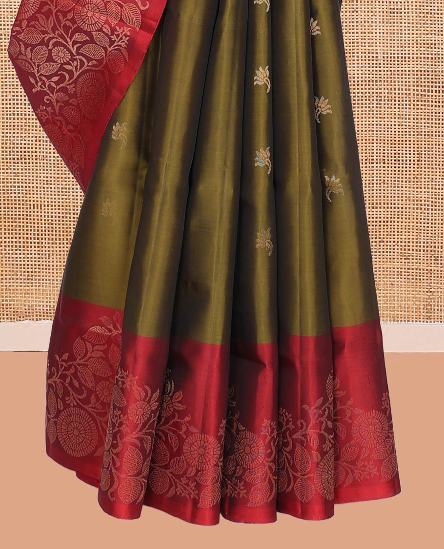 Green Mayuri Lite Silk Mix Saree