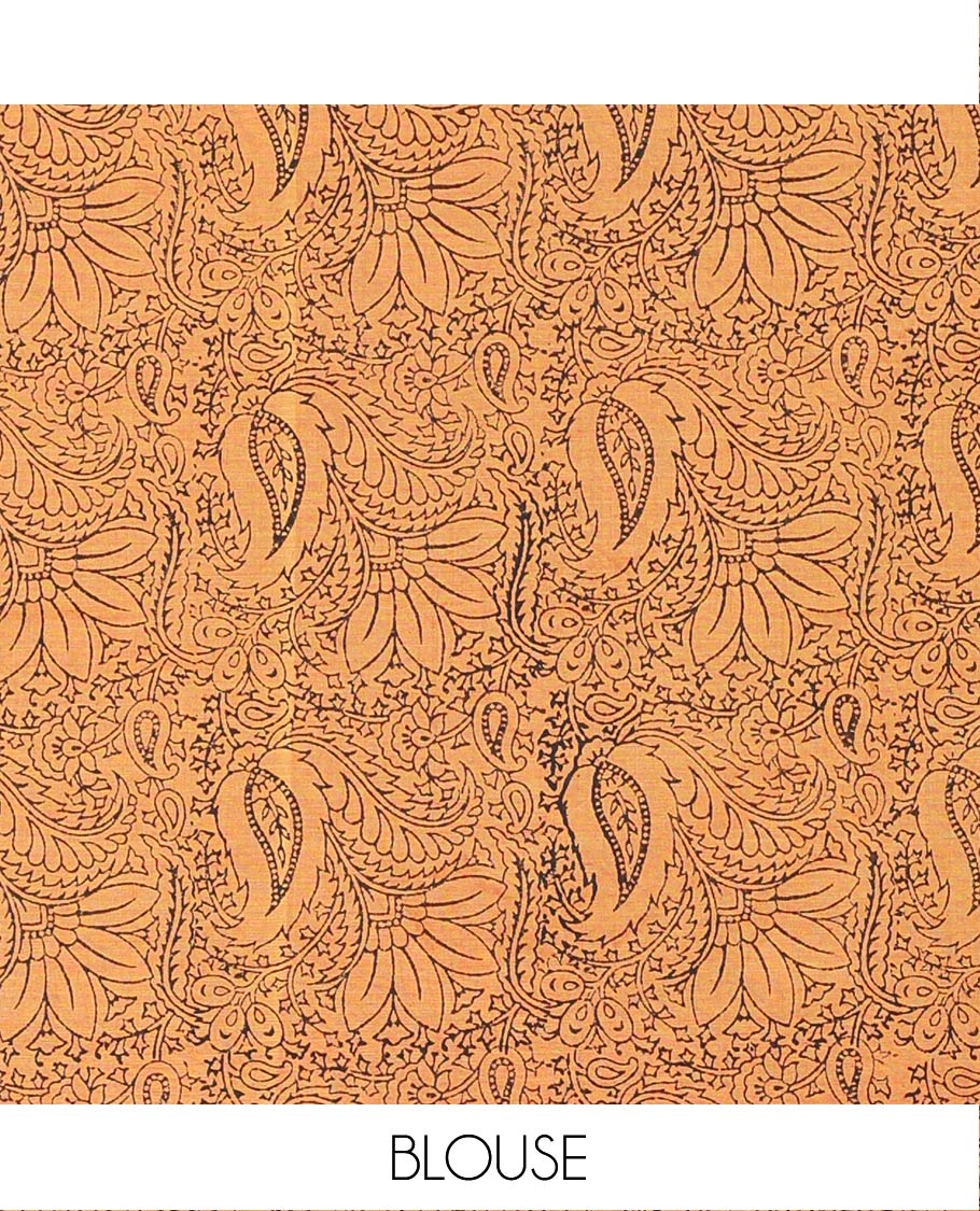 Cream South Cotton Saree Adorned with Deer Motifs Printed All Over Its Body, Complemented by a Contrast Plain Border, and Paired with a Contrast Floral Printed Blouse