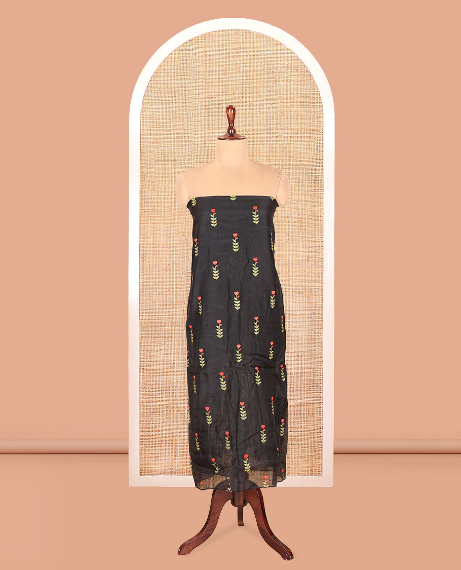 Black Mul Chanderi Material Chudidar Set