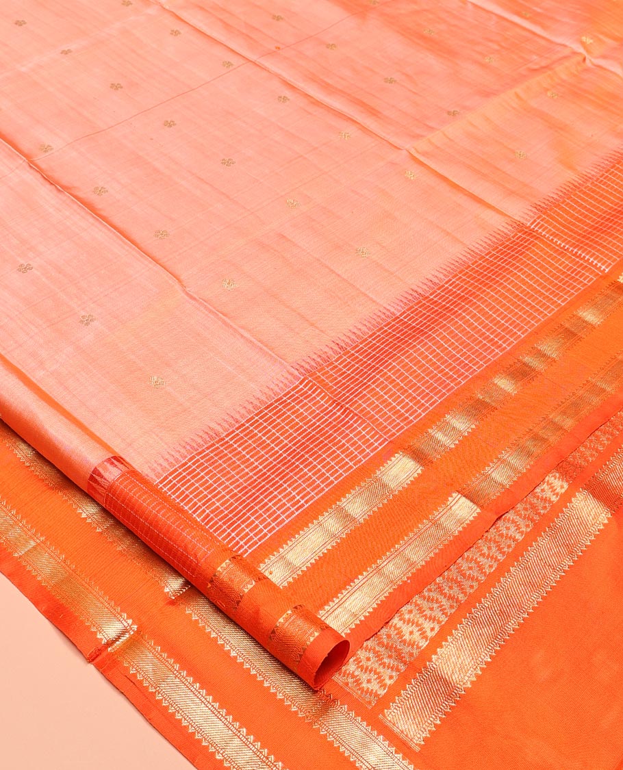 Orange Venkatagiri Silk Saree
