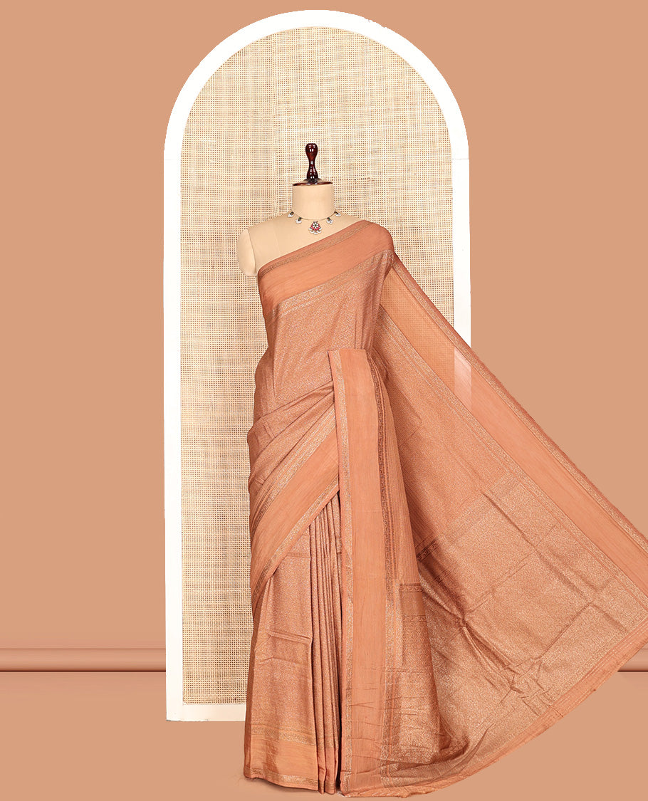 Fawn Fancy Crepe Saree