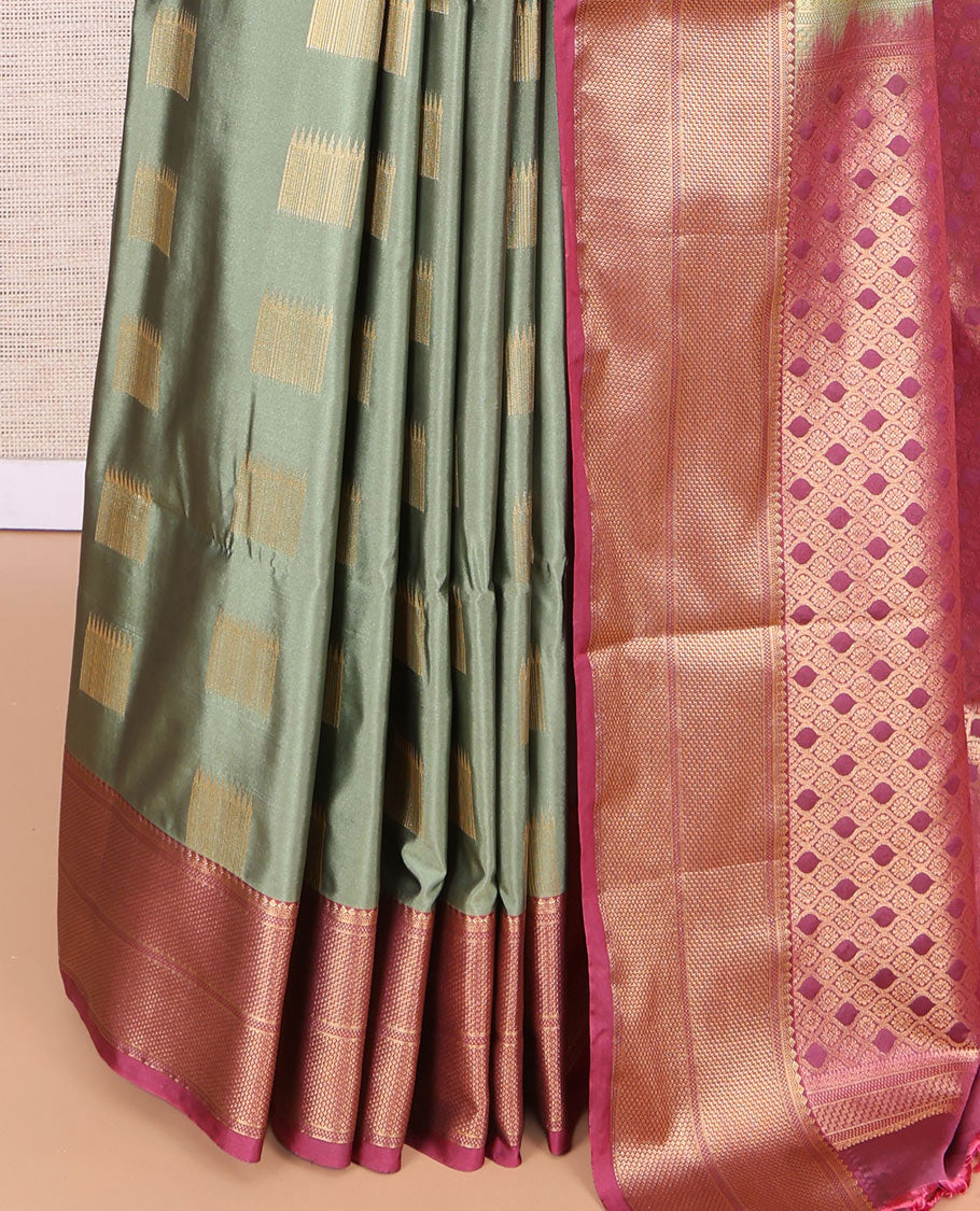 Pale Green Traditional Zari Design Budget Silk Saree