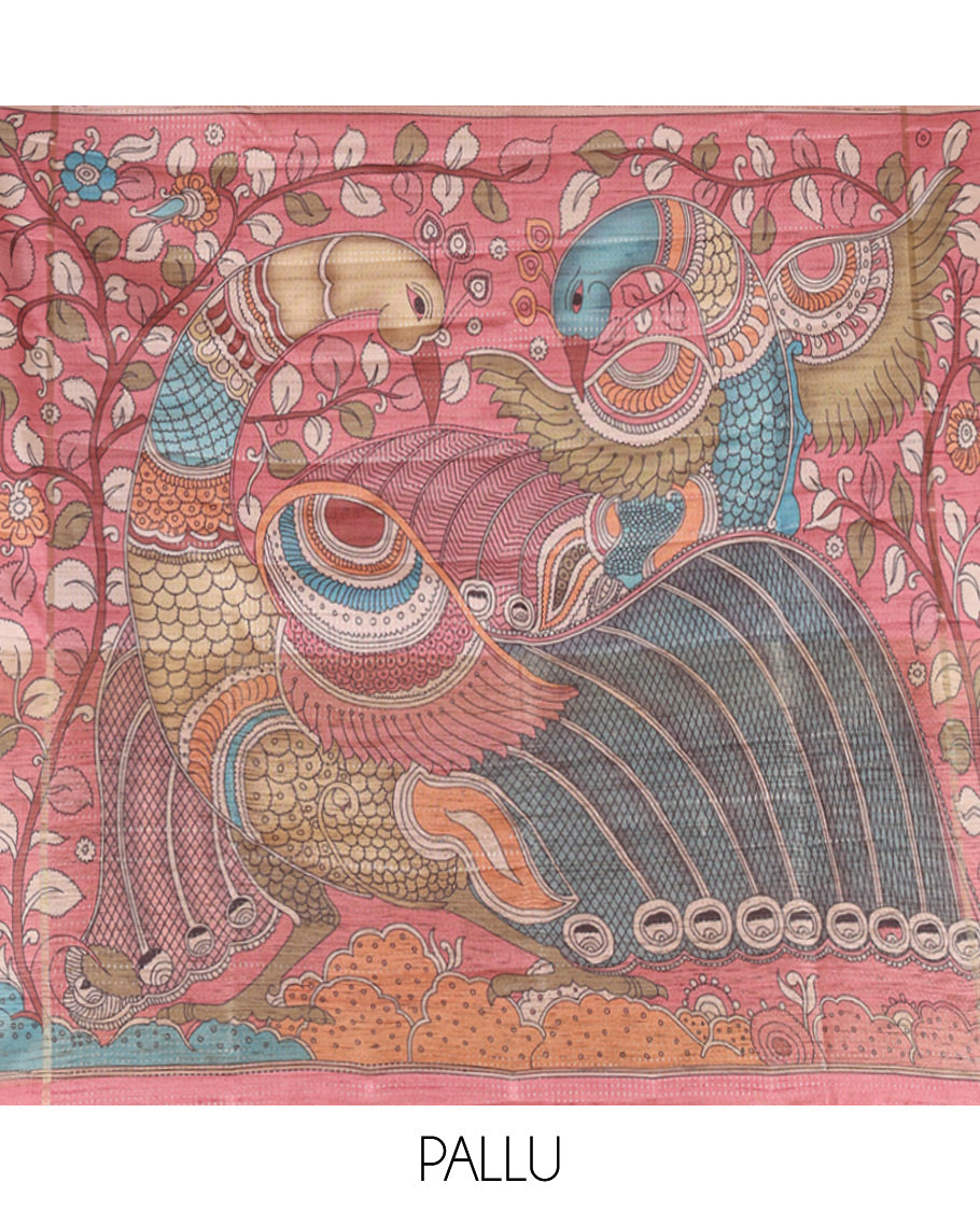 Pale Pink Fancy Tussar Saree
