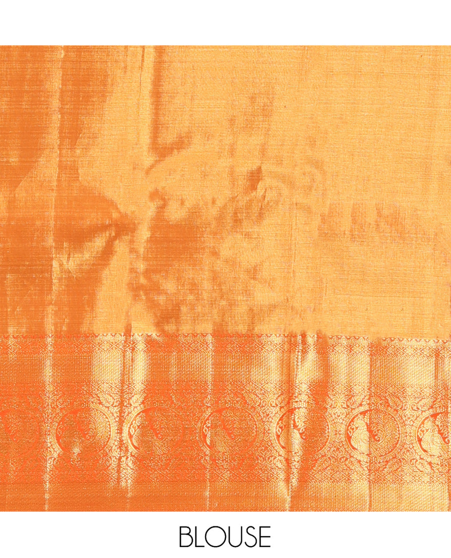 Yellow Kanchipuram Tissue Silk Saree