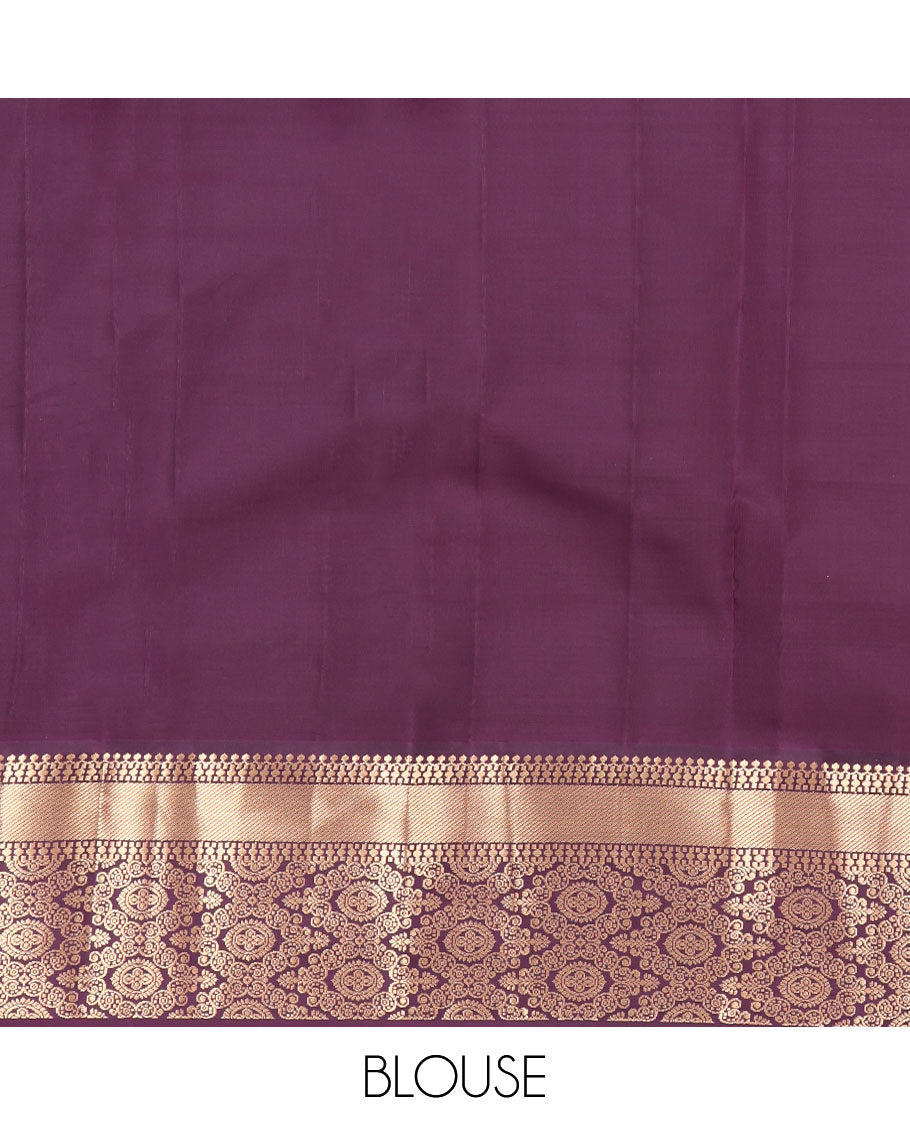 Orange Vasundhara Lite Silk Mix Saree, Detailed with Zari Butats, a Contrast Traditional Zari Border, Grand Jaal Pallu, and a Contrast Blouse