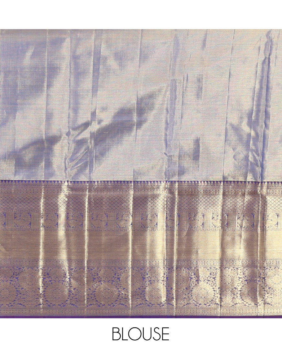Blue Kanchipuram Tissue Silk Saree