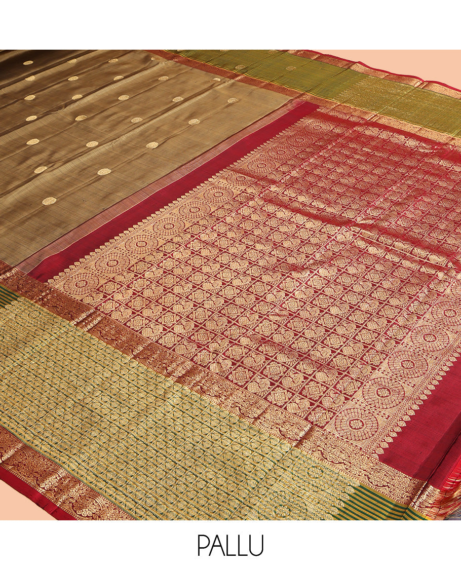 Brown Kanchipuram Silk Saree