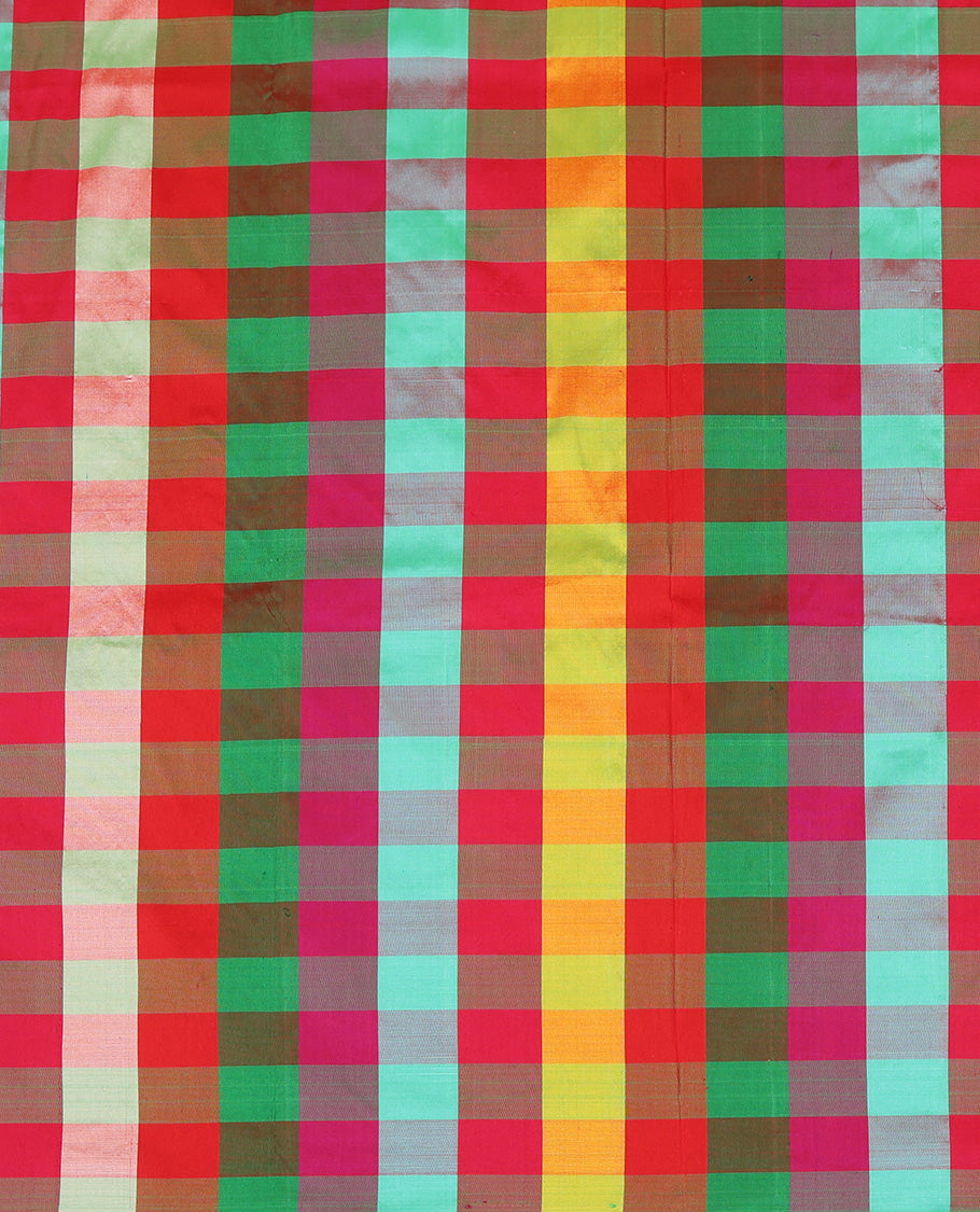 Multi-Color Pure Silk Navarathna Pavadai Material Set