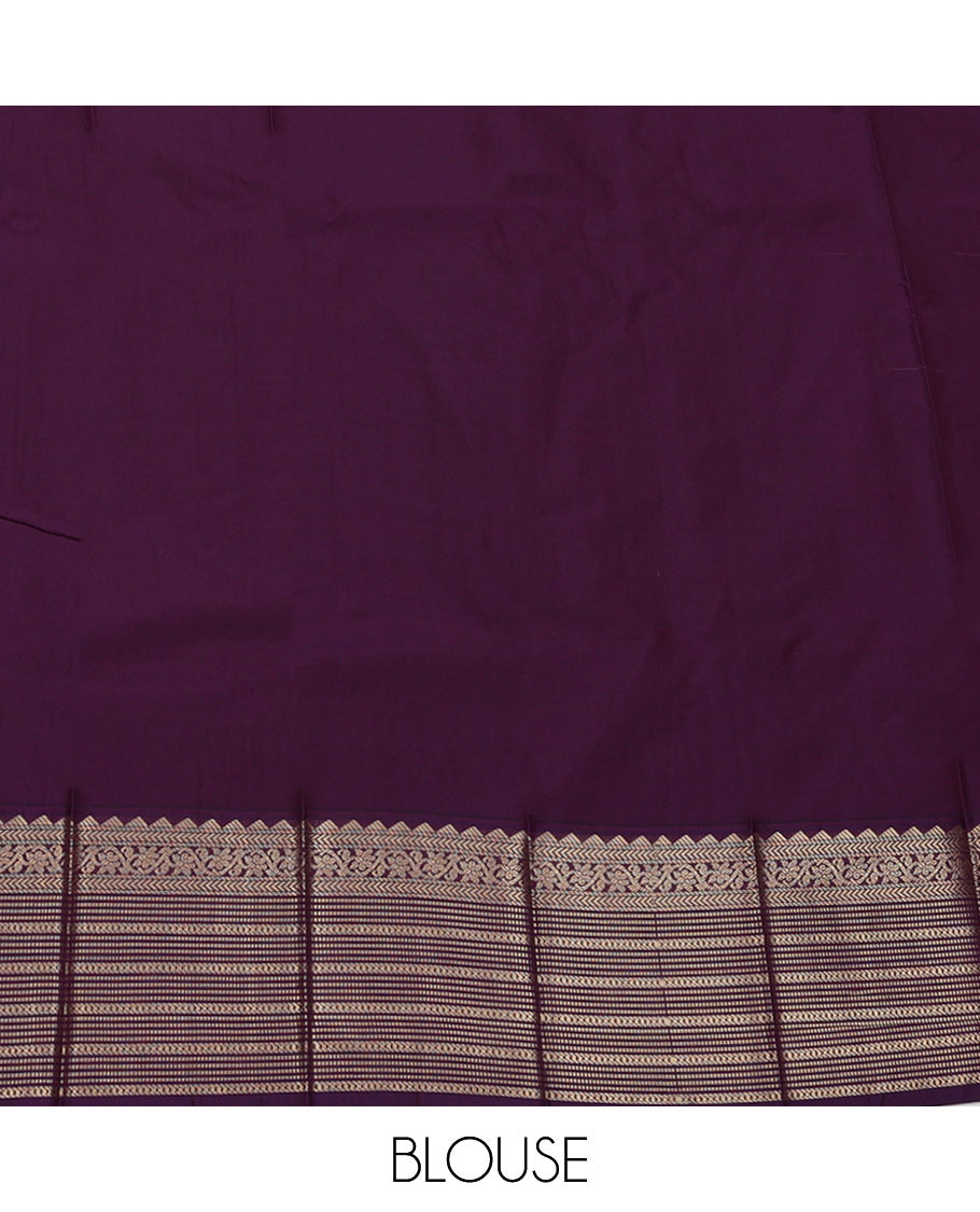 Cream Budget Silk Saree, Masterfully Woven with Zari Butta Enclosed Checks, Complemented by a Contrast Traditional Zari Border, Jaal Pallu, and Contrast Blouse