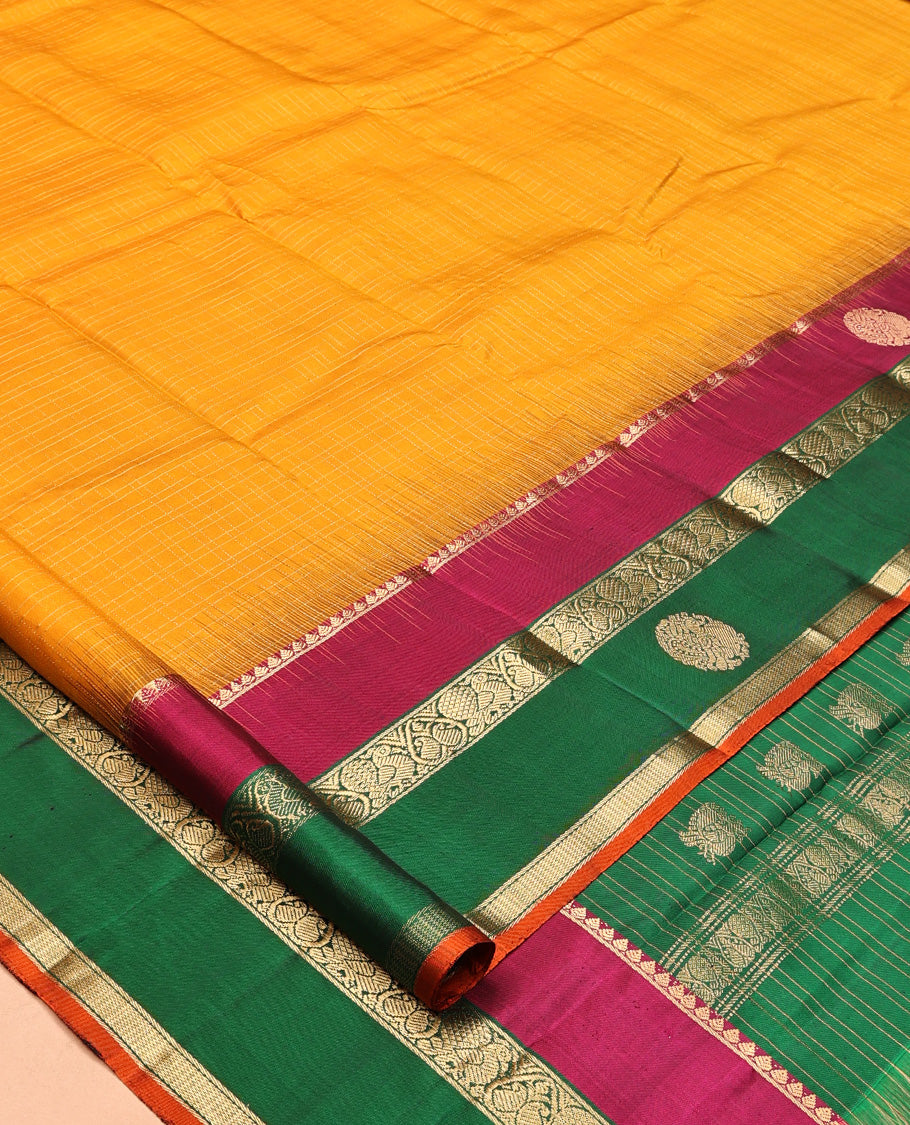 Yellow Mayuri Soft Silk Saree