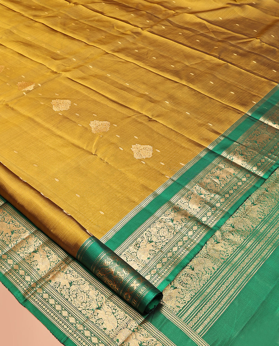 Mustard Mayuri Lite Silk Mix Saree