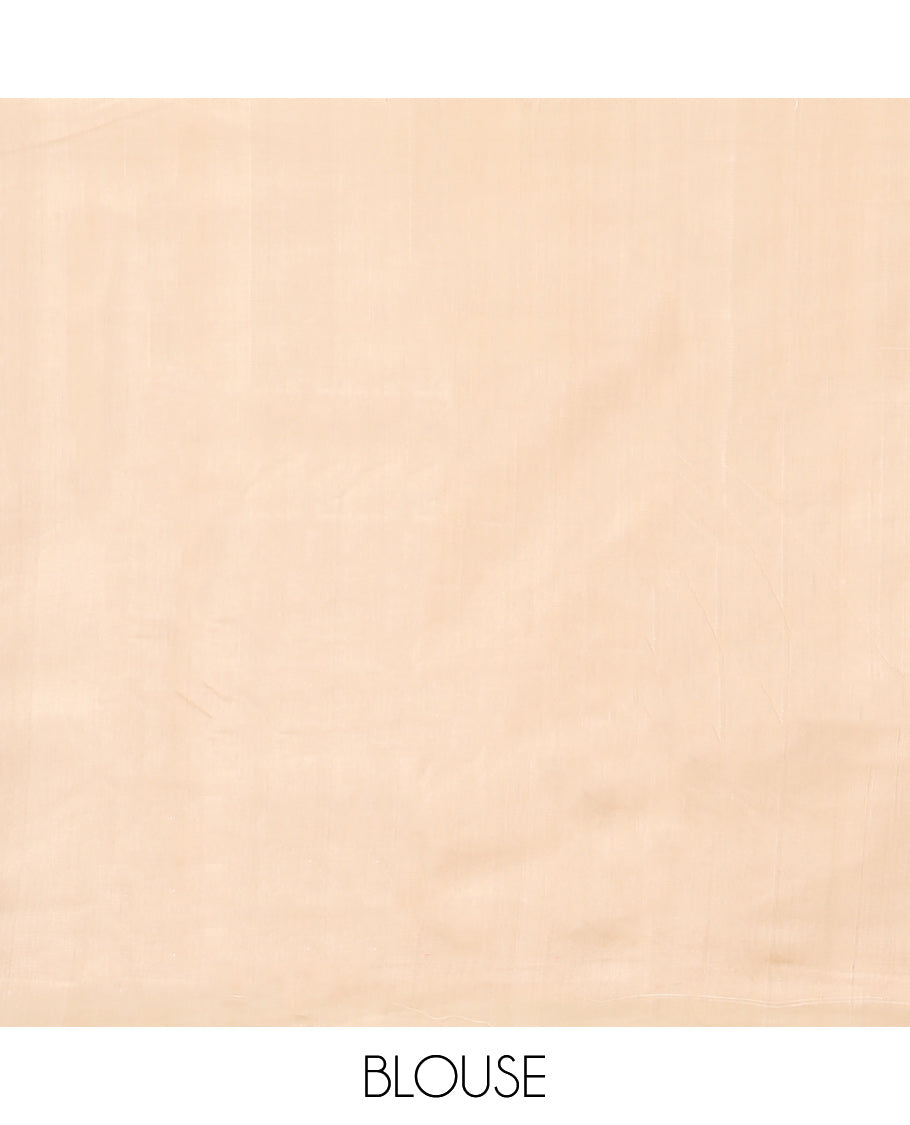 Borderless baby pink striped mangalagiri cotton saree & striped pallu