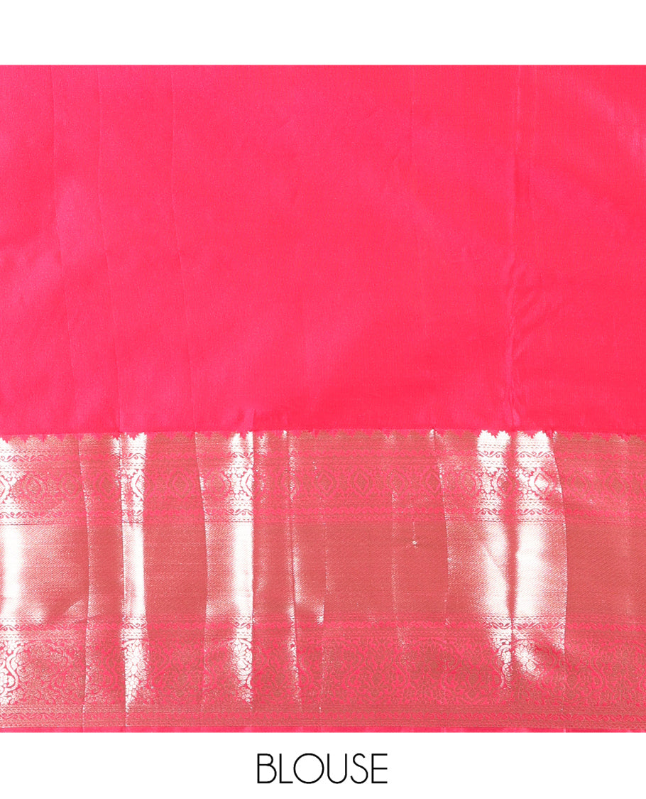 Dark Green-Pink Budget Silk Saree