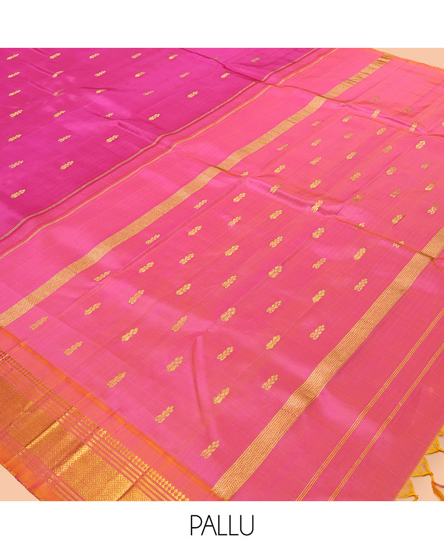 Pink One Side Border Kanchipuram Silk Saree