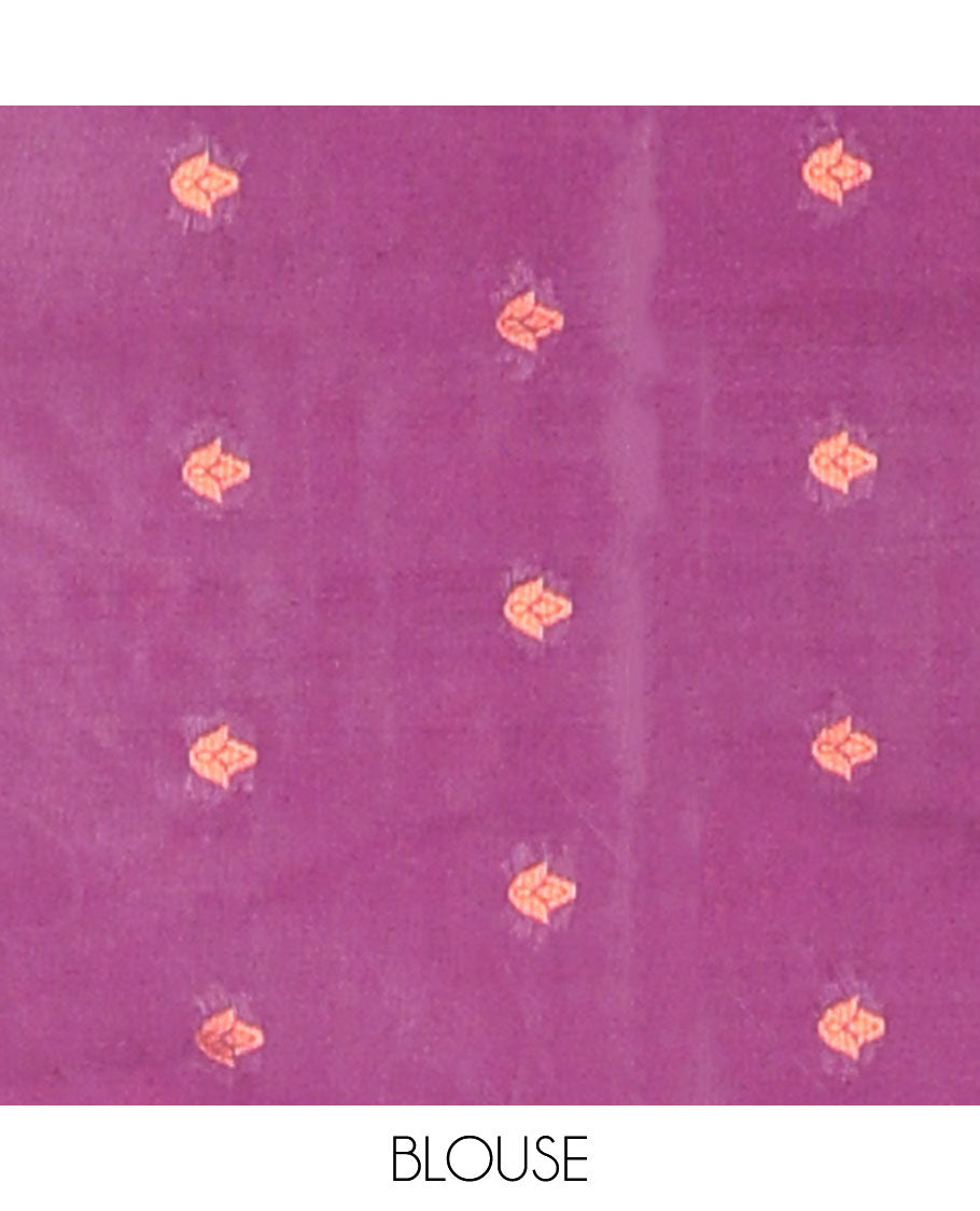 Pink elite silk saree with thread work , small temple border