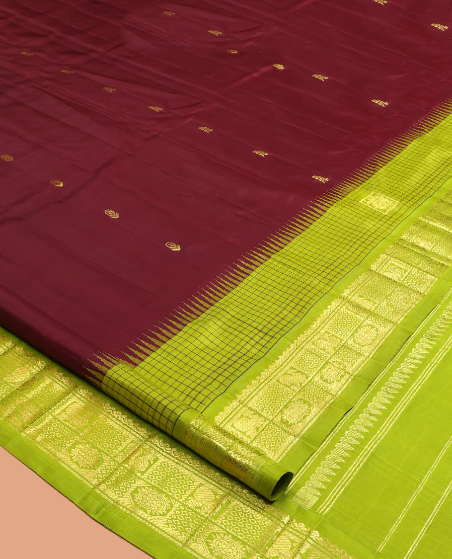 Maroon Kanchipuram Silk Saree