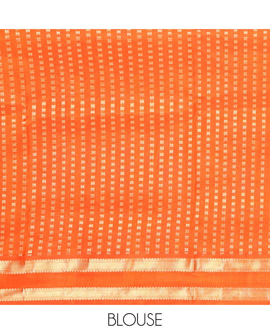 Orange Venkatagiri Silk Saree