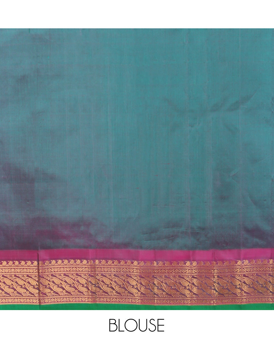 Blue Gadwal Silk Mix Saree