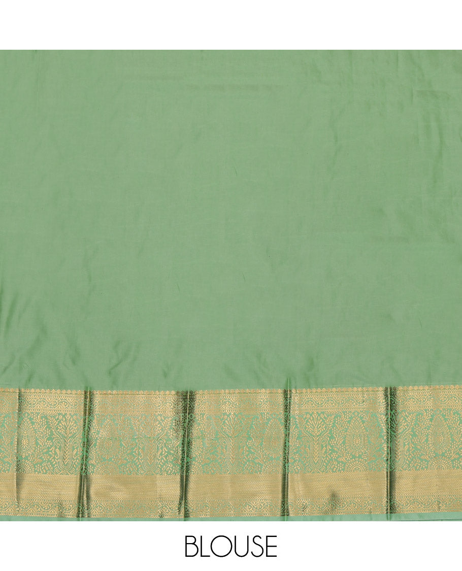 Maroon Budget Silk Saree, Ornamented with Zari Buttas, Contrast Traditional Zari Border, Grand Pallu, and a Contrast Blouse