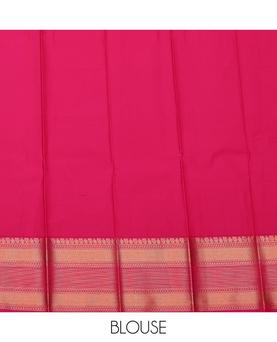 Grey Budget Silk Saree, Sparsely Woven with Paisley Buttas and Stripes All Over Its Body, Complemented by a Contrast Traditional Zari Border, Grand Pallu, and Paired with a Contrast Blouse
