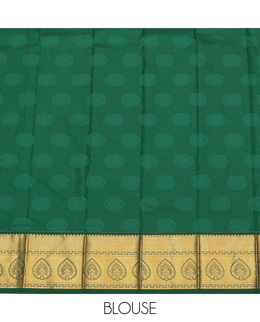 Wine Budget Silk Saree, Featuring Jacquard Design, Complemented by Contrast Traditional Zari Border, a Geomentric Pallu and a Contrast Blouse