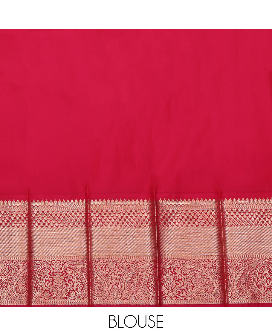 Purple Budget Silk Saree, Embellished with Zari Buttas on Its Body, Complemented by a Contrast Traditional Zari Design Border, Grand Jaal Pallu, and Paired with a Contrast Blouse