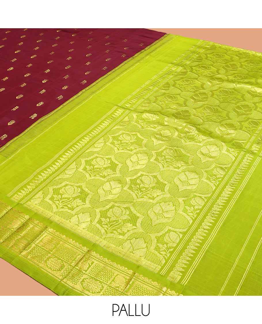 Maroon Kanchipuram Silk Saree
