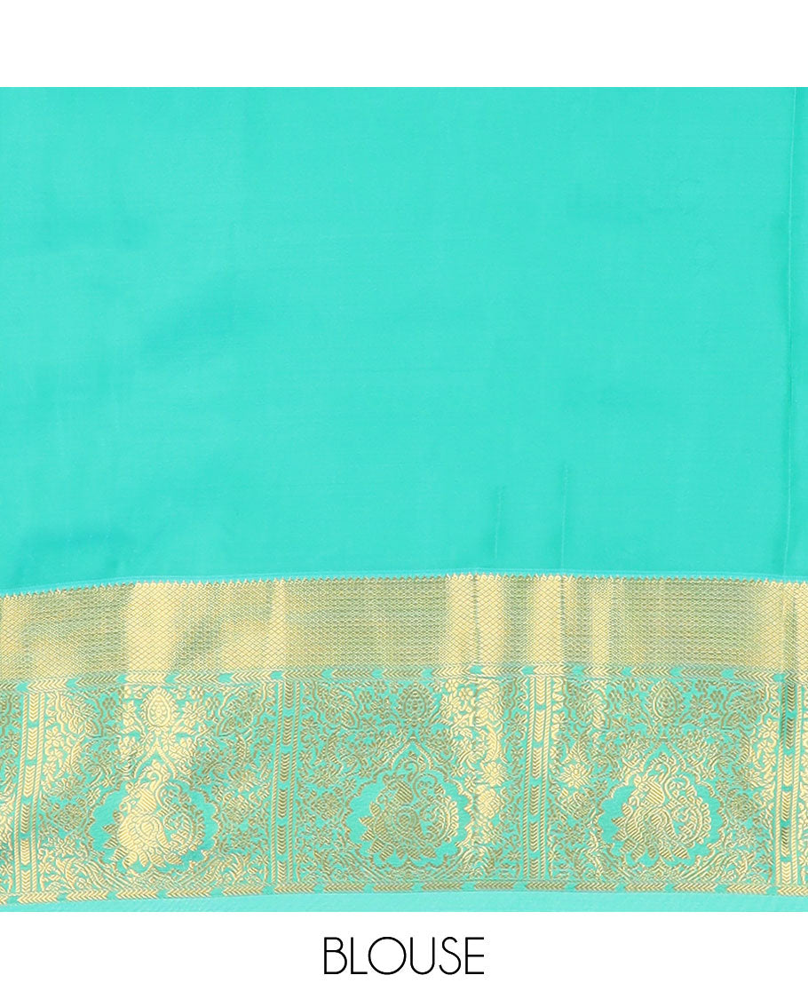 Brown zari buttas vasundhara silk mix saree, contrast ogee pallu & border of rekku,mayil kann, floral & mayil designs
