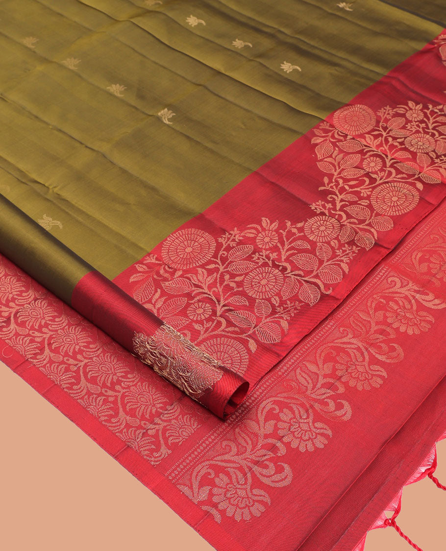 Green Mayuri Lite Silk Mix Saree