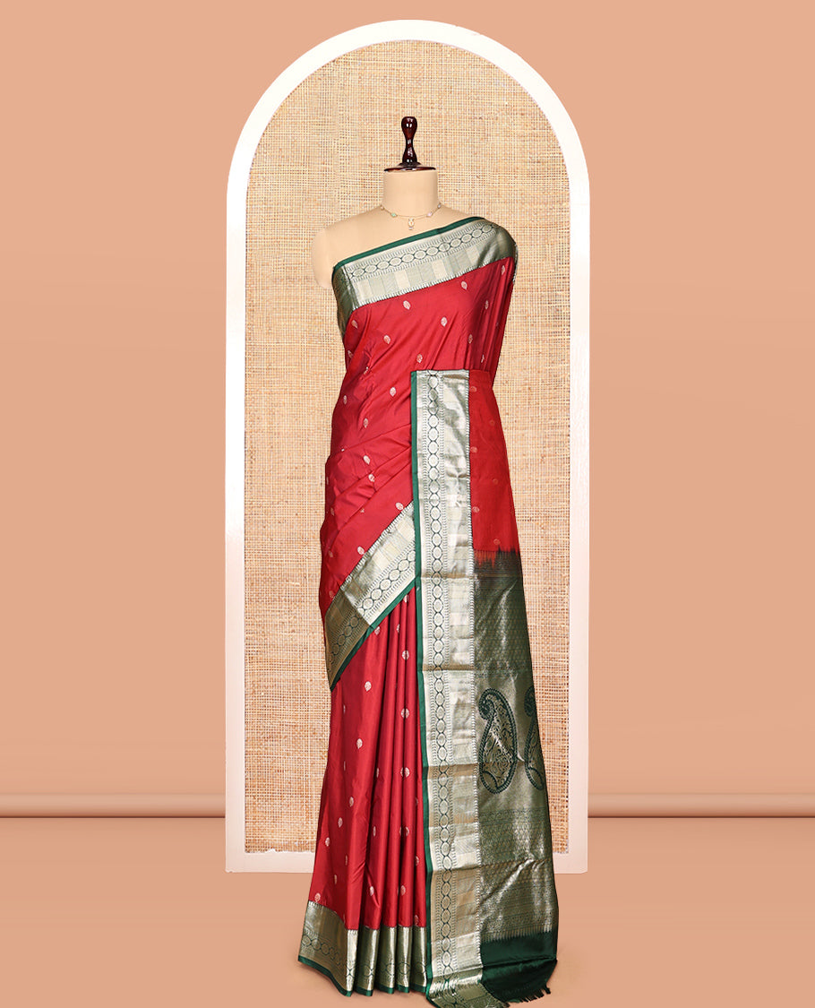 Red Zari Buttas Gift Saree