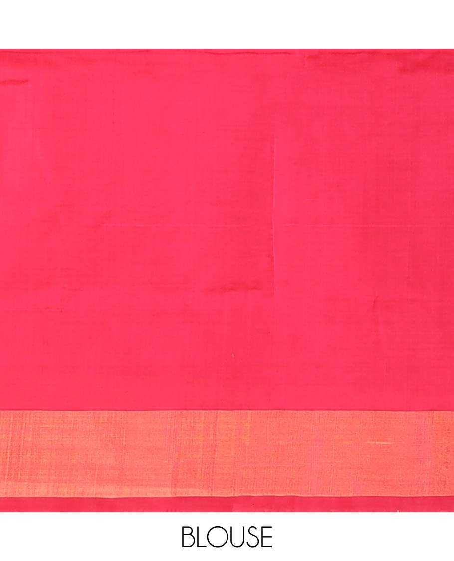 Multi-color checked design poly cotton saree, zari border, and contrast zari striped pallu