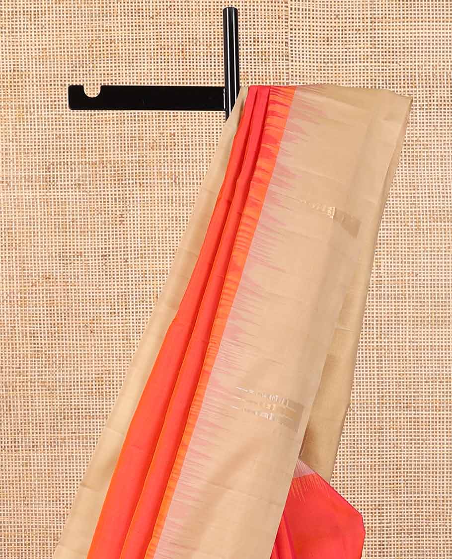 Red mayuri soft silk saree with contrast temple border & bhavanji design pallu