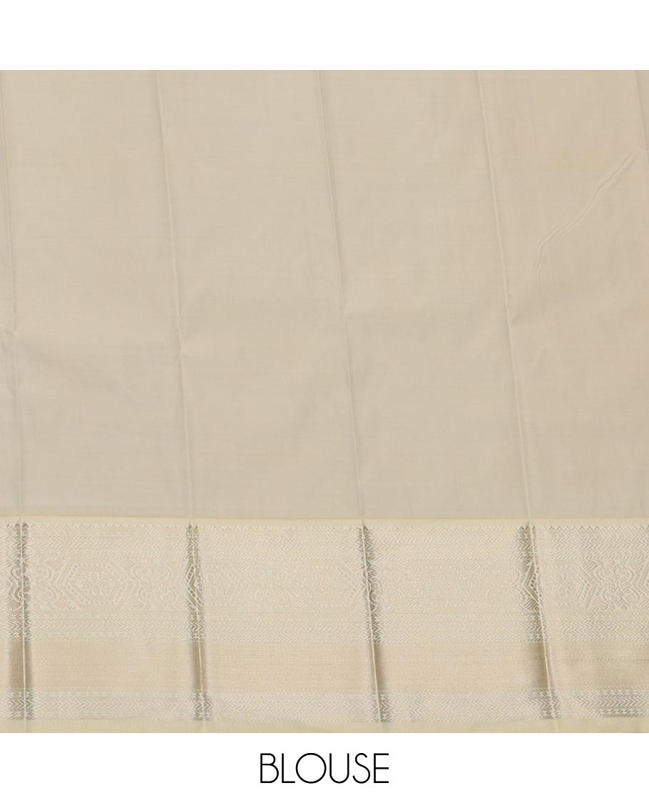 Maroon Budget Silk Saree Adorned with Zari Buttas All Over Its Body, Complemented with a Contrast Traditional Zari Design Border, Floral Zari Decked Up Pallu, and a Contrast Zari-Bordered Blouse