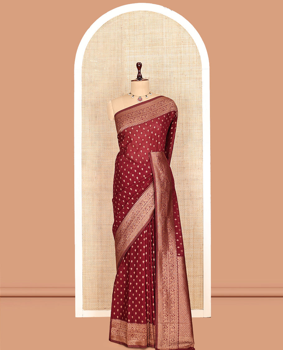 Maroon Fancy Crepe Saree