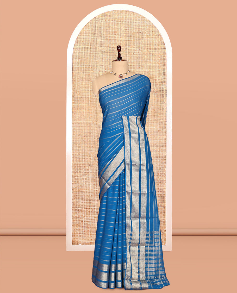 Blue Semi Mysore Silk Saree