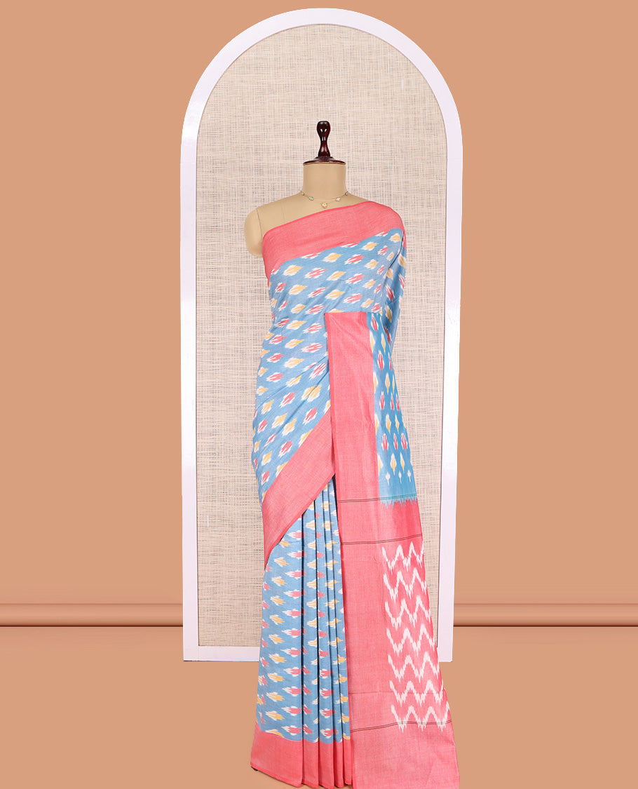 Blue Pochampally Ikat Cotton Saree