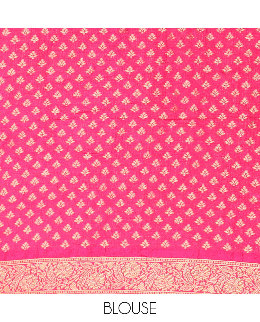 Green Jungle theme digital printed dola silk saree, contrast meenakari floral border, and meenakari floral pallu