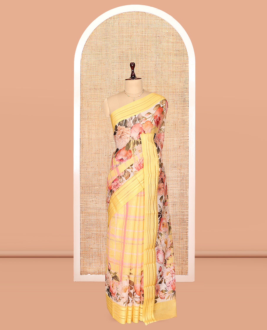 Yellow Kota Saree