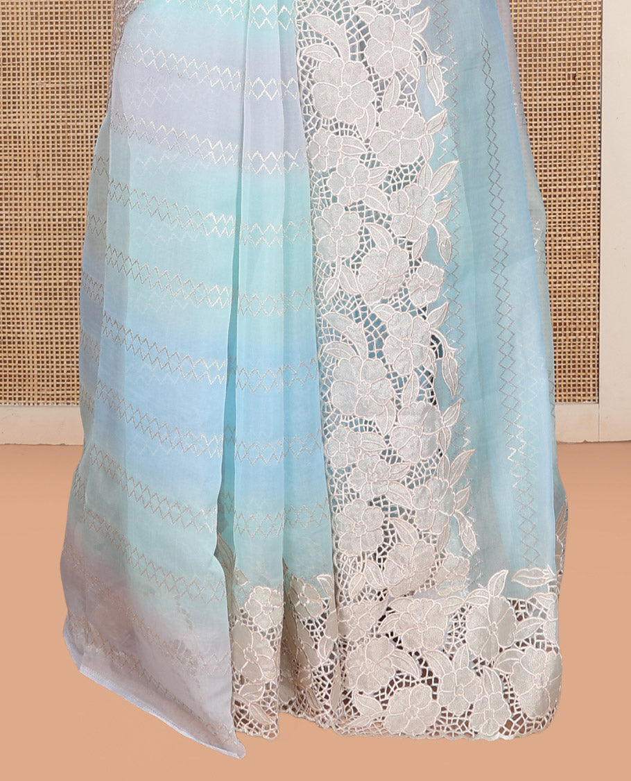 Sky Blue Turkey Organza Saree