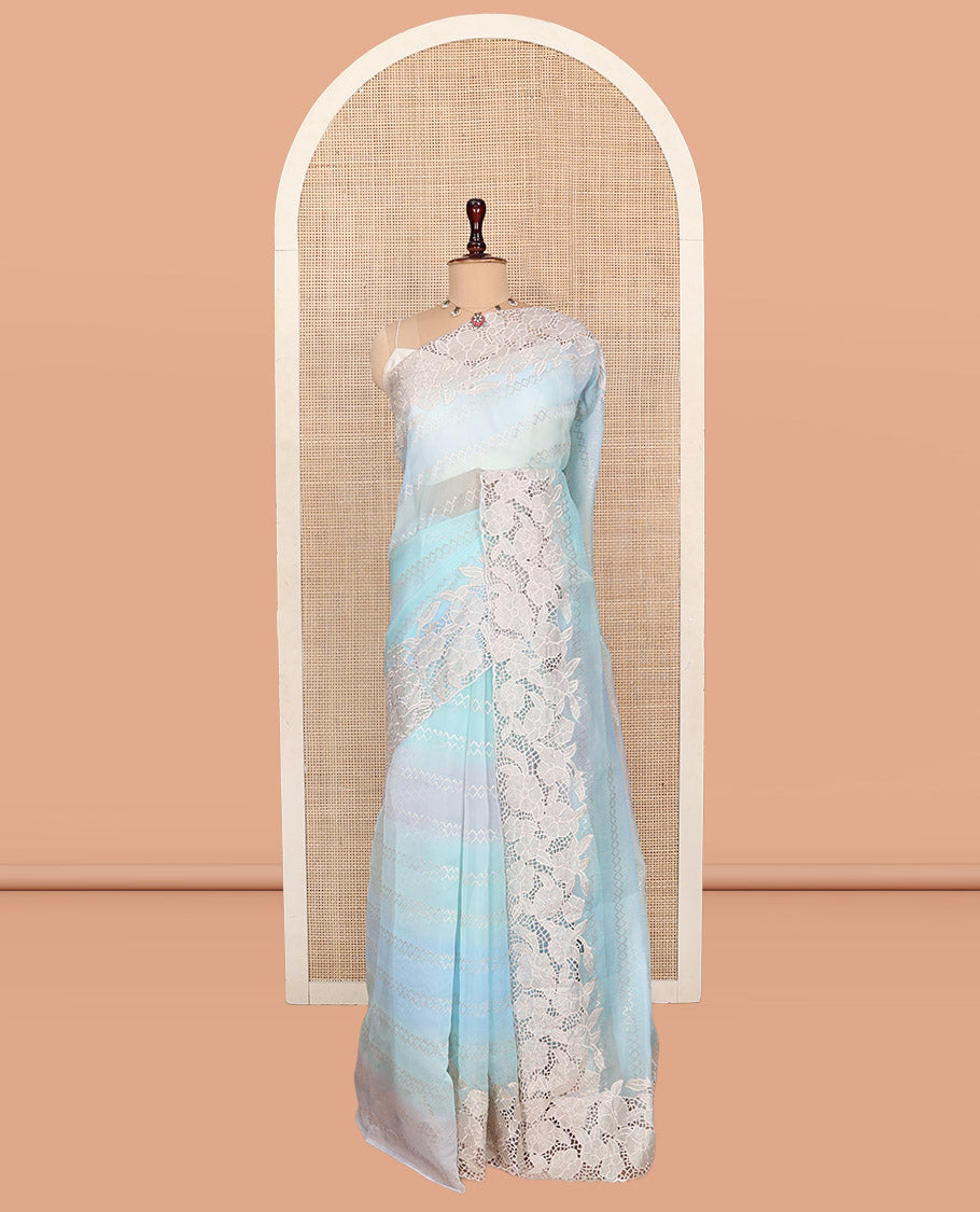 Sky Blue Turkey Organza Saree