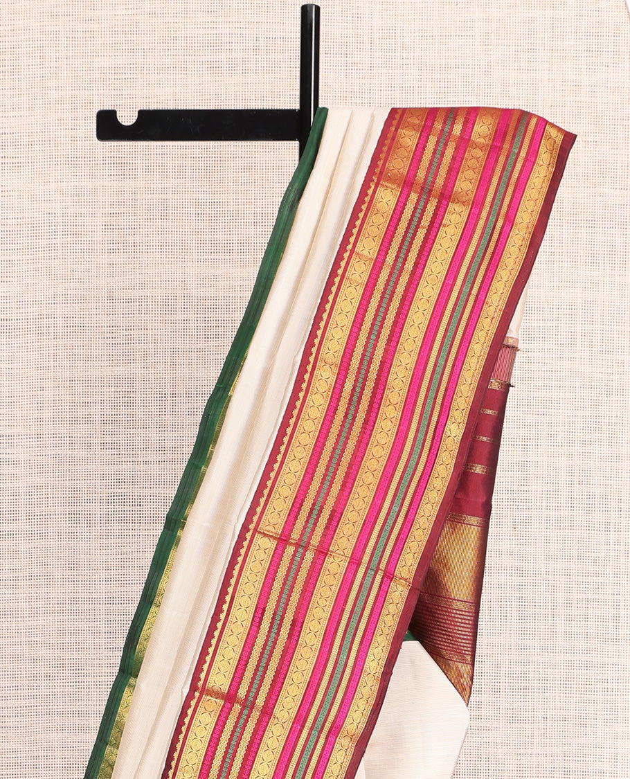 Cream Kanchipuram Silk Saree