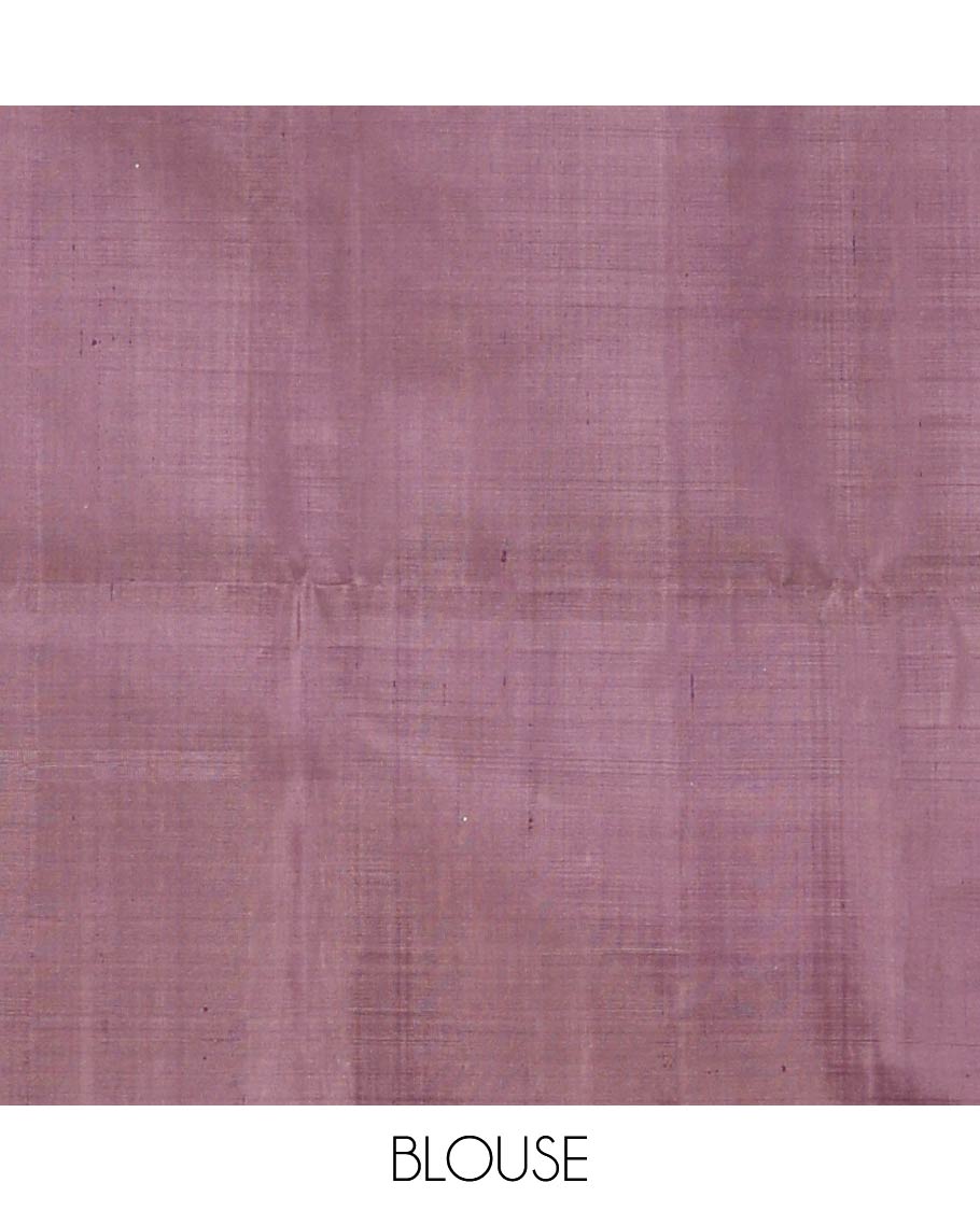 Brown paisley buttas soft silk saree, contrast paisley buttas woven border, and pallu of paisley jaal designs