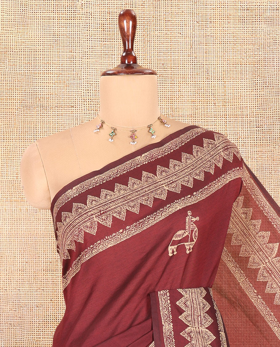 Maroon South Cotton Saree