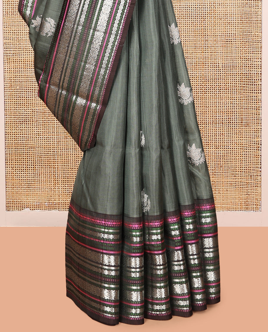 Grey Venkatagiri Silk Saree