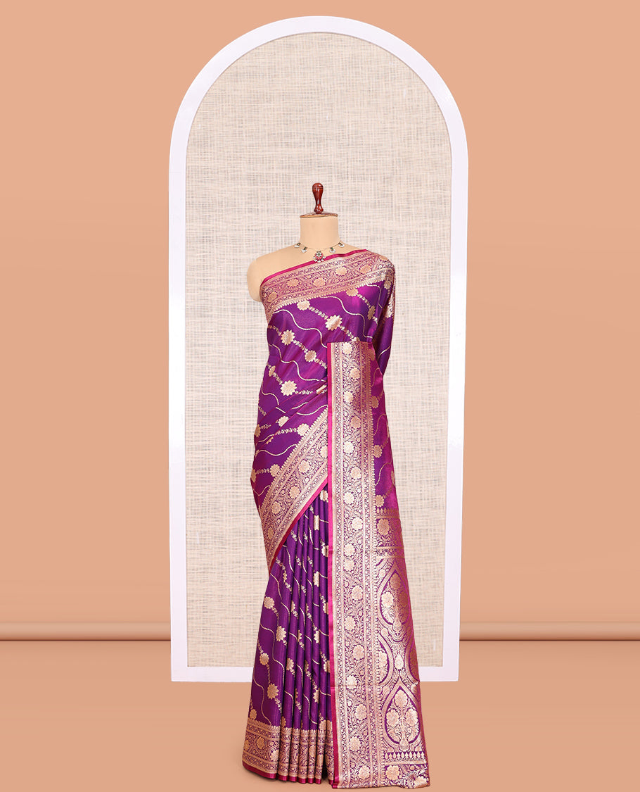 Purple Banaras Nylon Saree