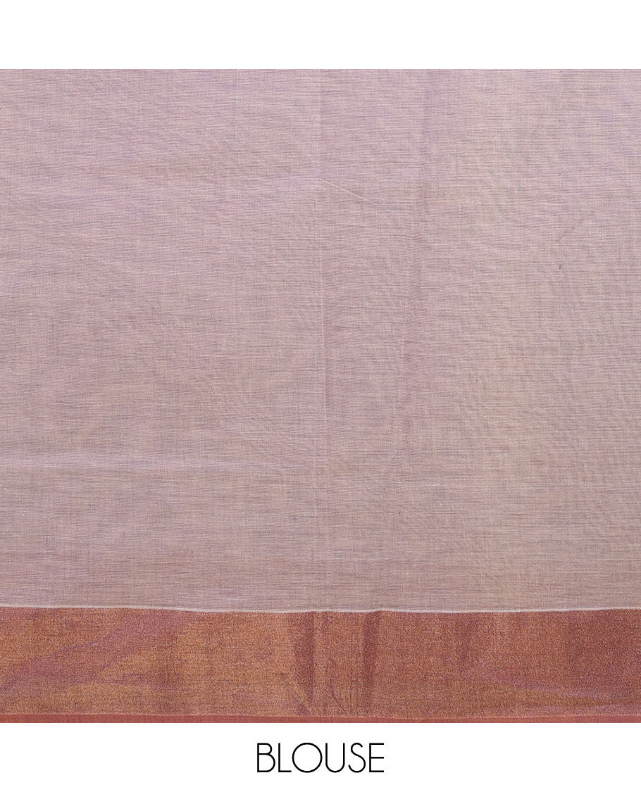 Green unique buttas Combatiore cotton saree, contrast plain border & contrast zari design pallu