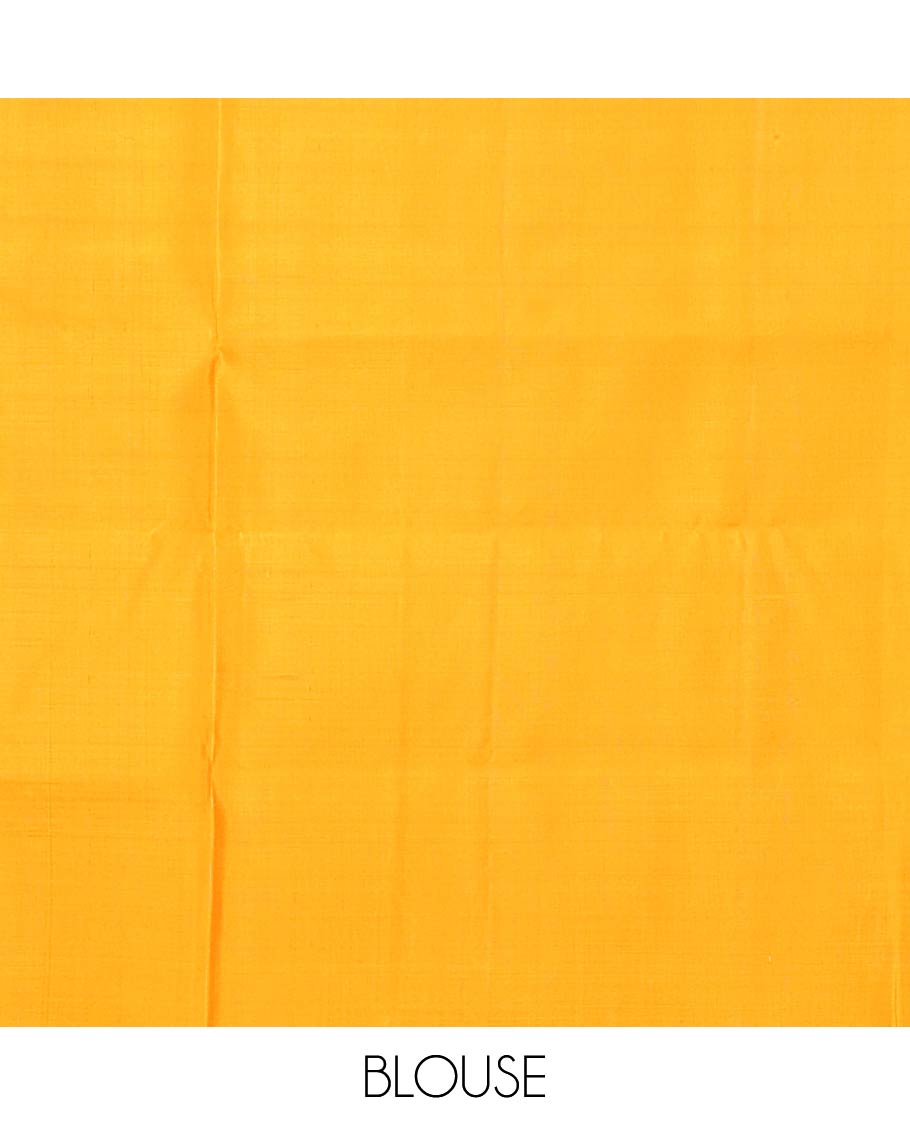Borderless yellow zari buttas soft silk saree, zari woven pallu of jaal design