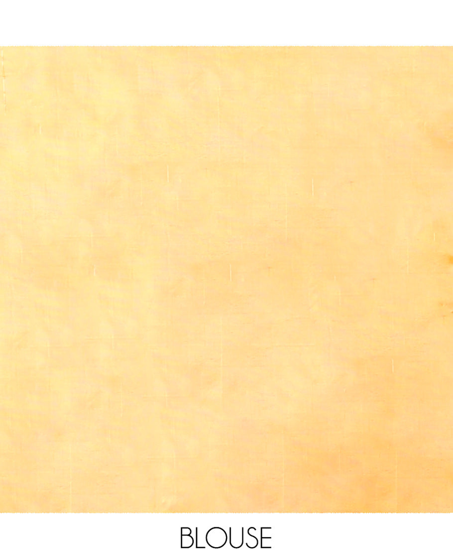 Borderless Light Maroon Banana Pith Saree Prettified with Dotted Stripes, Complemented by a Contrasting Pallu Steeped with Stripes, and Paired with a Contrast Plain Blouse