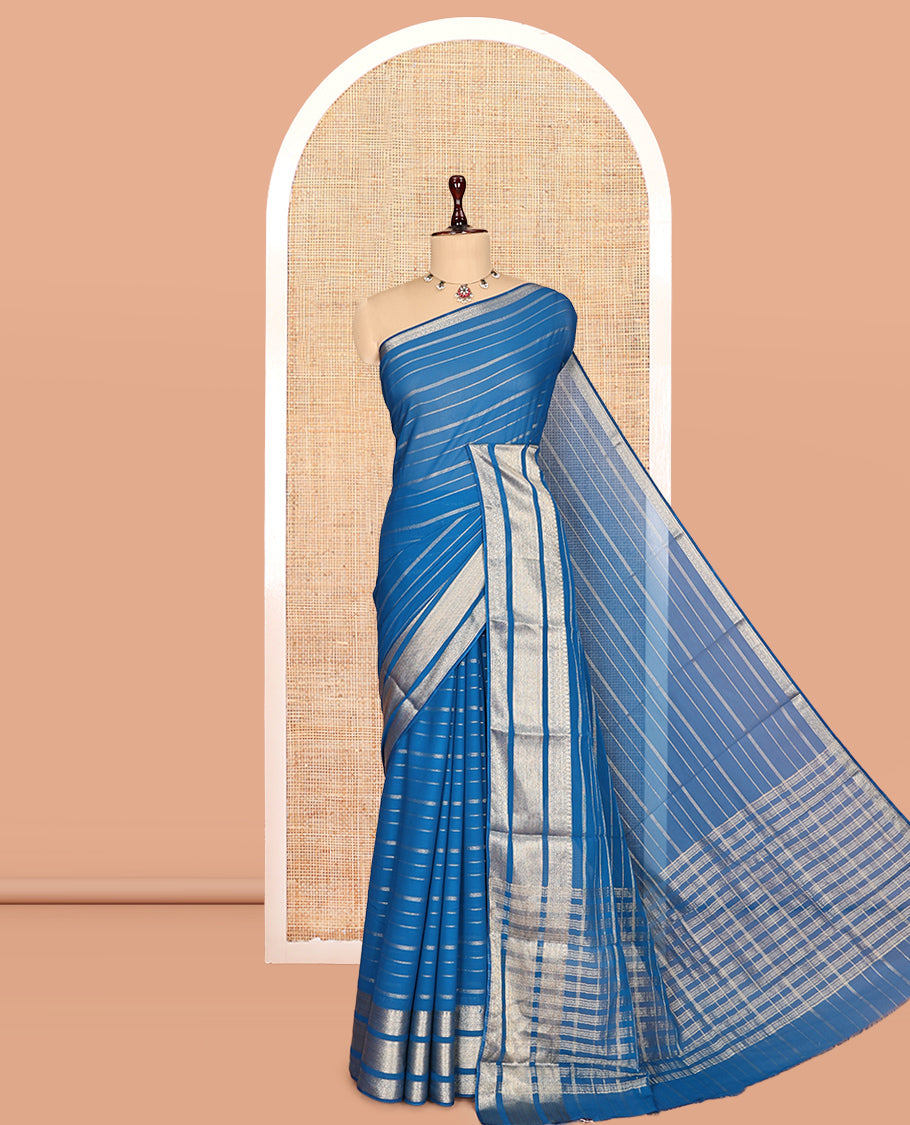 Blue Semi Mysore Silk Saree