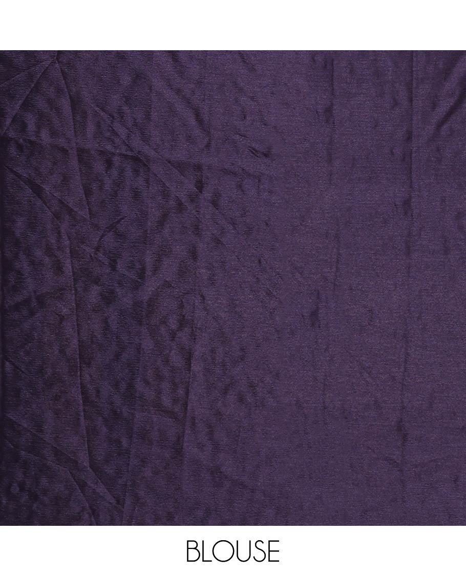 Multi-color printed, mirror work synon silk saree with printed border & printed rich pallu along with plain blouse